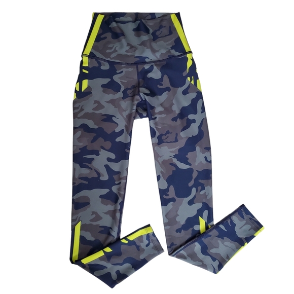 Wear It To Heart Pants - Wear It To Heart Navy Blue Gray Camo High Waist Athletic Leggings